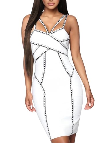 Image of Hybrid & Company Women's Elegant Bandage Dress | Stretch fabric, flattering bodycon fit, elegant silhouette, suitable for cocktail parties, events, and special occasions