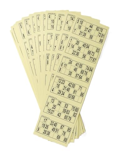 Cartons de bingo à tacher jaune lot de 1020 feuilles de loto traditionnel