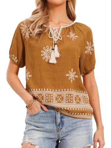Blouse bohème fluide col en v pour masquer les rondeurs avec style et confort