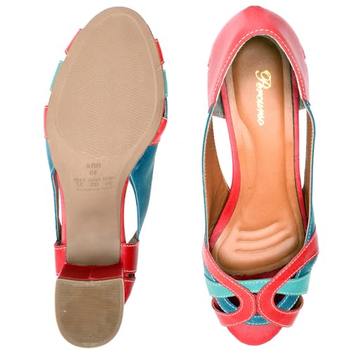 Sapato Peep Toe Feminino em Couro Aberta Salto Baixo Grosso Linha Conforto Moda Casual