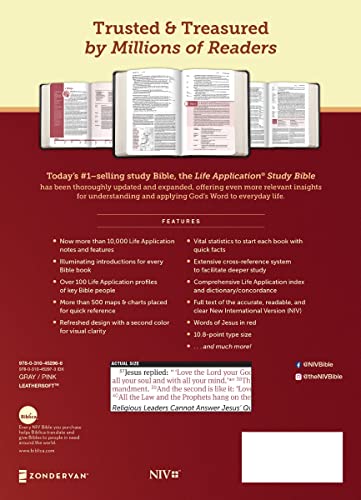 Niv, Life Application Study Bible, Third Edition, Large Print, Leathersoft, Gray/Pink, Red Letter #TOP1