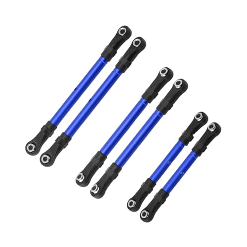 Amagogo 6X RC Pull Rod Steering Linkage Tie Rods, Sturdy Replacement Servo Link Rod for Slash Hoss 4x4 1:10 RC Parts, Blue