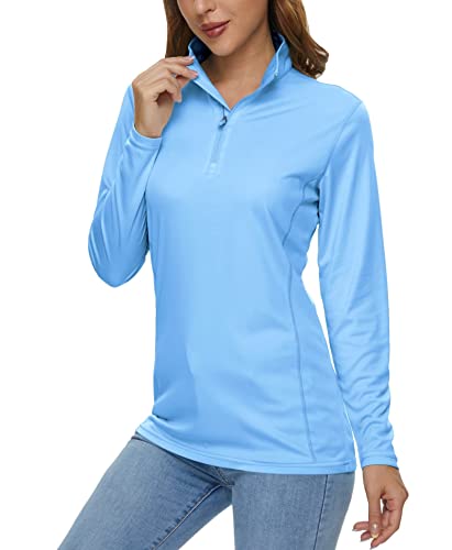 Womens Uv Protection Shirts Long Sleeve Shirts Casual Running Shirts Performance T Shirts Athletic Shirts Tank Top Gym Shirts Rash Guard Sun Shirt Blue #TOP11