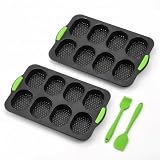 2 Stk Baguette Backform Set, Aufbackbrötchen Backform mit 8 Steckplätzen