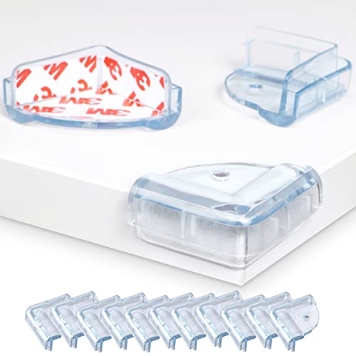 Protector Esquinas de Mesa, 12 pzs, Transparente, Forma Cuadrado, con Adhesivo Especial, Protección de Bordes y Esquinas, Protector de Muebles para bebés, Protecciones Niños para Bordes y Esquinas