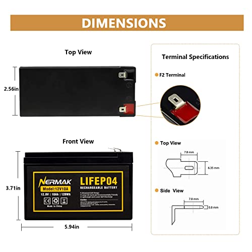 Nermak 12V 10Ah LiFePO4 2-Pack