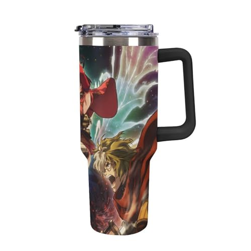 タンブラー 甲鉄城のカバネリ 無名 天鳥美馬 生駒 水筒 40OZ 真空断熱 保温保冷 ステンレスマグボトル 結露しない ストロー付き/直飲み可能 洗いやすい ハンドル付き 車内用 アウトドア キャンプ 大容量