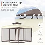 Patio Gazebo Tent Outdoor Canopy Shelter 10'x10' w/Mosquito Netting with 100 Square Feet of Shade for Garden, Backyard Deck and Lawns - Image 2