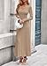 PRETTYGARDEN Women Sweater Dress Fall Fashion 2026 Long Sleeve V Neck Ribbed Knit Pleated A Line Elegant Maxi Winter Dresses (Khaki,XX-Large)
