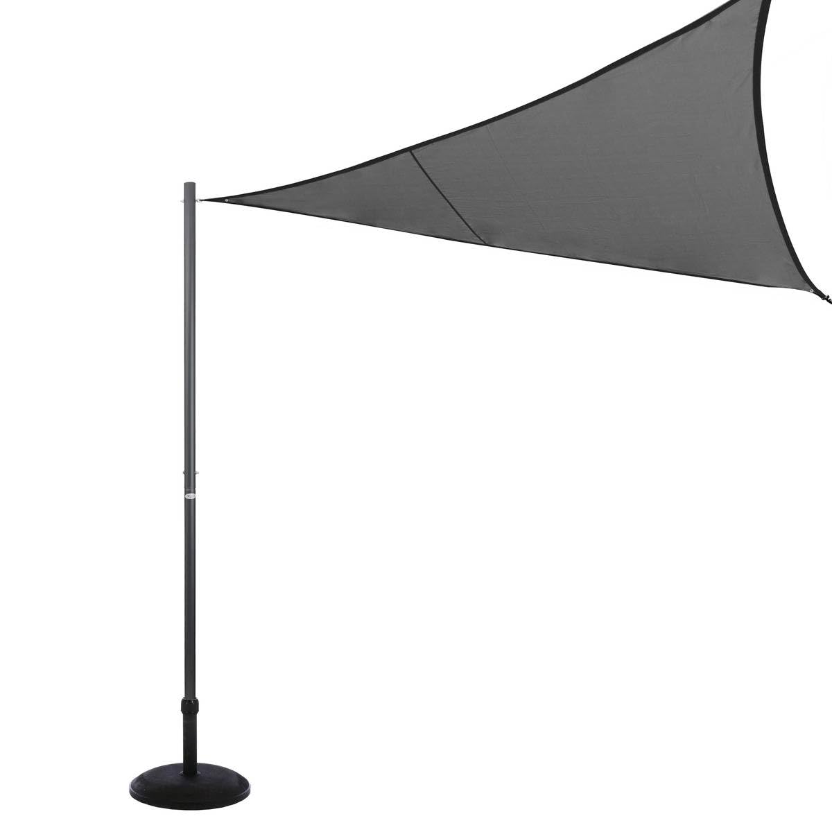 HESPERIDE - Palo di fissaggio per vela ombreggiante - Grafite - H 255 x D. 5 cm - Acciaio inossidabile, smontabile - Per giardino e terrazzo