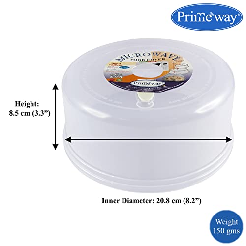 Image of Primeway Plastic O 21cm Tall Food Lid | Microwave Splatter Free | 8.5 inch Dia