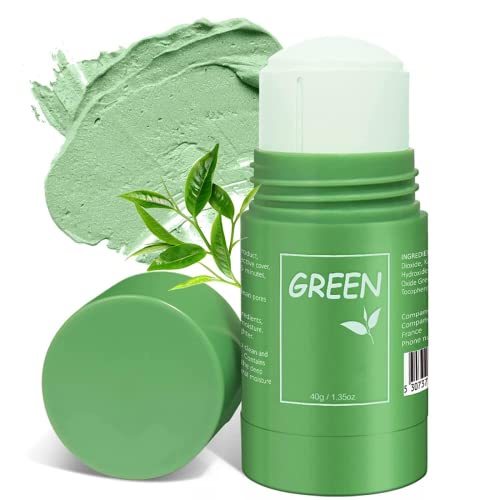Green Stick Mitesser,Green Tea Mask Stick,Grüntee Maske für Feuchtigkeitsspendende, Porentiefe Reinigung, Entfernt Mitesser Green Tea Clay Mask für Alle Hauttypen (1 Pack) Cover