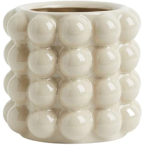 YANWE1 Beige Ceramic Bubble Vase Cover