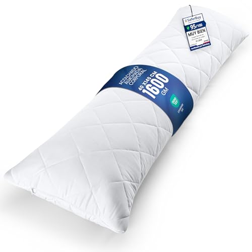 Utopia Bedding Acolchado Almohada Corporal 40 x 145 cm (Paquete de 1), Almohada de Embarazo y Maternidad, Relleno de Poliéster Suave (Blanco)