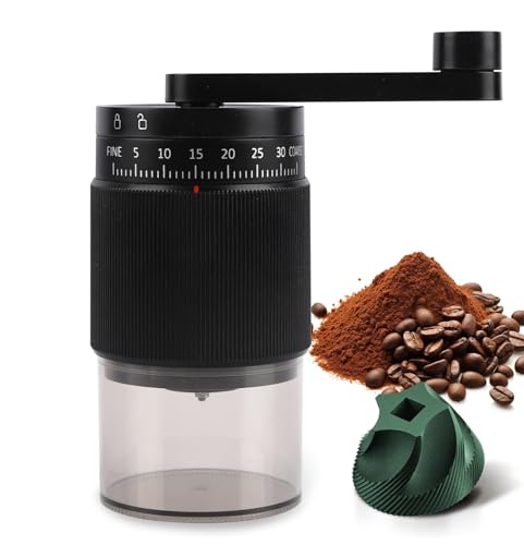 Manual Coffee Grinder - 95 Ceramic Burr, Adjustable Coarse to Fine, 30g Beans & 80ml Powder...
