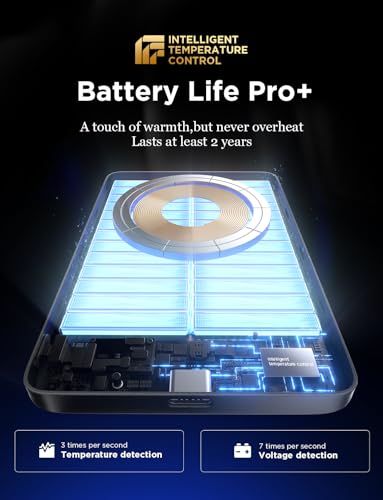 LISEN 0.5‘’ Ultra Slim MagSafe Portable Charger,10000mAh Wireless Card Slim MagSafe Battery Pack iPhone 17 Air Accessories,Magnetic Power Bank for iPhone 17 Pro Max Plus Air/16/15/14/13/12，GlacierGray