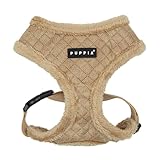 Puppia Douglas Dog Harness Over-The-Head Warm Winter Diamond Pattern Adjustable Chest for Small and Medium Dog, Beige, X-Large