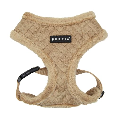 Puppia Douglas Dog Harness Over-The-Head Warm Winter Diamond Pattern Adjustable Chest for Small and Medium Dog, Beige, X-Large
