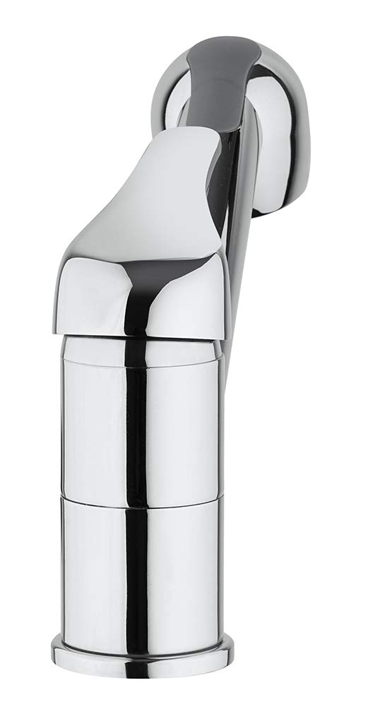 Paini Mitigeur monocommande de cuisine, lavabo, chromé, levier supérieur avec douchette extractible 2 jets et cumulateur, design moderne, entièrement fabriqué et fabriqué en Italie