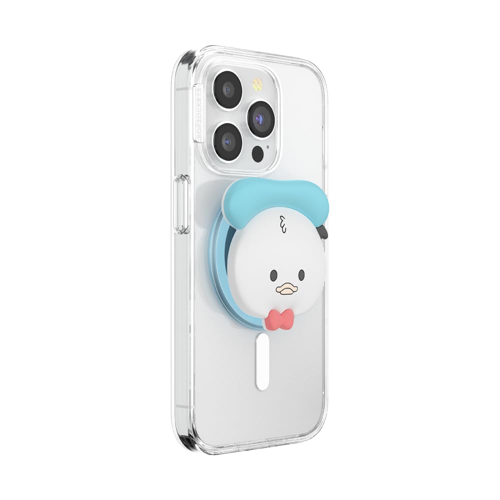 PopSockets Phone Grip for MagSafe Magnetic Holder, Phone Stand, Disney - Kawaii Donald, Reddish Magenta - Image 2