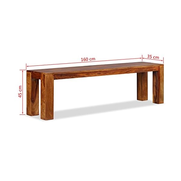 Bench Solid Sheesham Wood 160x35x45 cm - Image 9