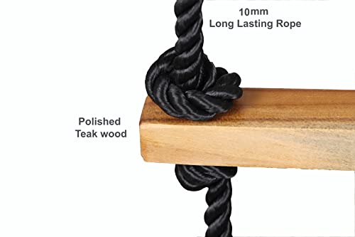 Image of Ashish Rope Climbing Ladder Indoor /Outdoor for Kids - Ninja Ladder, Kid Ladder for 4 to 10 Years (Black)