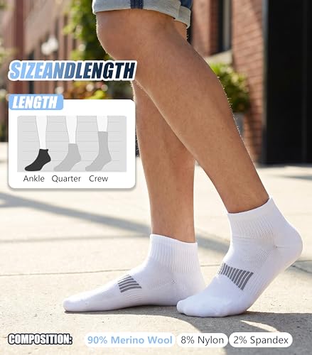 Image of 3 Pairs 90% Merino Wool Ankle Business Casual Thin Wool Socks | 3 pairs, Moisture wicking, Arch support, Thin design, Running, Hiking, Business casual, All-season wear