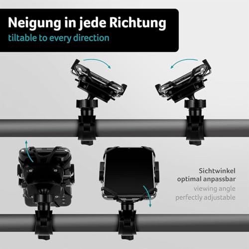 Support guidon vélo ONEFLOW pour Cubot avec fixation rapide et rotation complète Noir