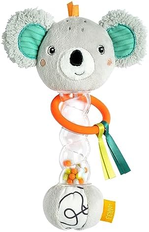 Fehn Regenmacher Koala, Motorikspielzeug & Greifling mit Rassel für Babys | Mit Rassel, Quietsche und Raschelpapier – fördert spielerisch die Sinne und Motorik, zuhause und unterwe