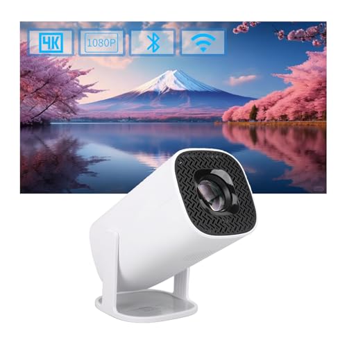 Mini Projector with WiFi6 and Bluetooth 5.4, Portable Projector 4K 1080P Support, 180°Rotatable Smart Small Projector Outdoor for Phone/TV Stick/Laptop