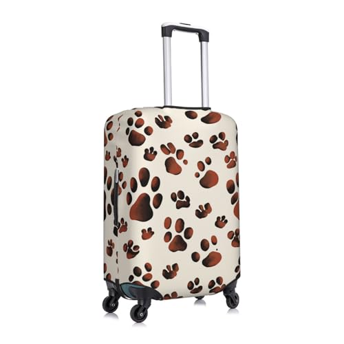 Luggage Cover Elastic Washable Suitcase Cover Dustproof Suitcase Protector Personalized Brown Paw Prints Travel Luggage Baggage Covers For 18-32 Inch3