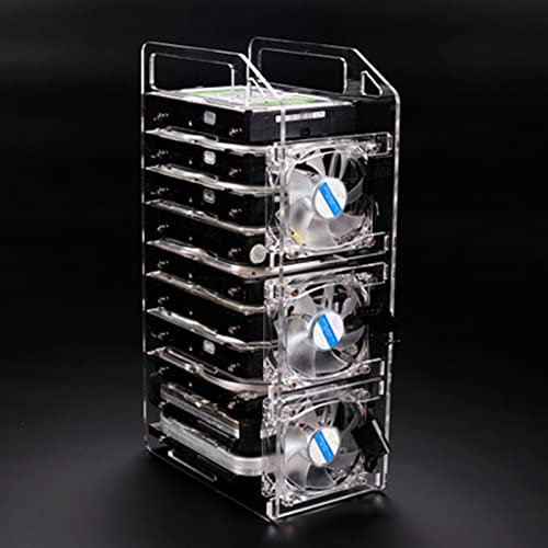 DIY Acrylic Transparent Hard Drive Rack, 3.5 Inch Desktop Clear Acrylic Hard Drive Stand DIY Hard Drive Stand (10 Layers)
