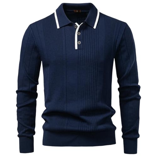 Pull en tricot semi-zippé pour homme, vêtement chaud classique d'automne-hiver