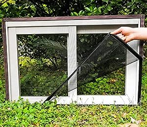 Shyam Enterprises Window Mosquito Mesh Stitched Net Screen with Hook & Loop Tape and Polyester Edge Fabric (Black) (4 x 4)