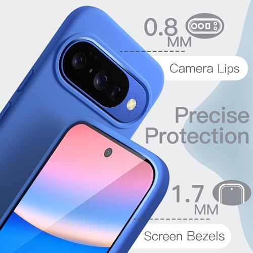 Image of JETech Liquid Silicone Cover Case for Google Pixel 10 /10 Pro 2025, Silky Soft Touch Full-Body Protection, Anti-Scratch Shockproof Phone Cover with Microfiber Lining (Indigo)