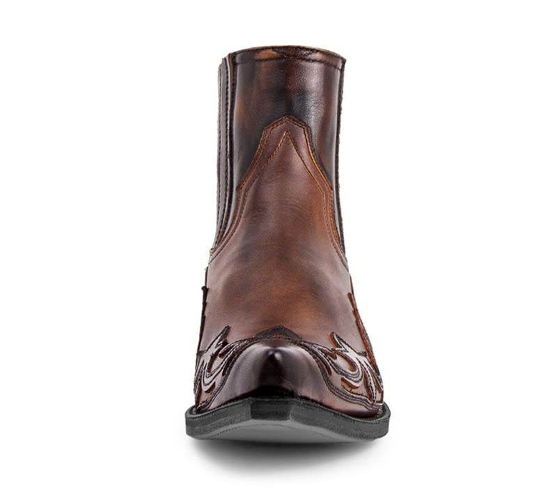 CHUUMEE Men's Fashion Pointed Toe High Heel Embroidered Western Cowboy Boots3