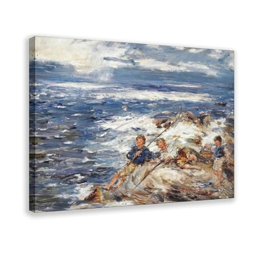 Fishing From The Rocks toile murale pour habiller un grand mur vide de salon