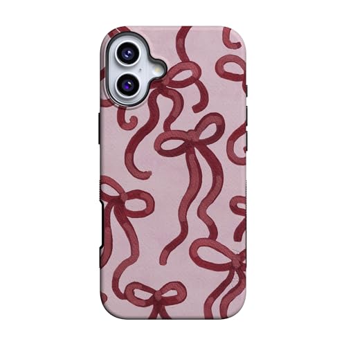 Casely iPhone 16 Plus Case | Love Me Knot | Mauve Bow | Bold Protective Design | MagSafe Compatible Design