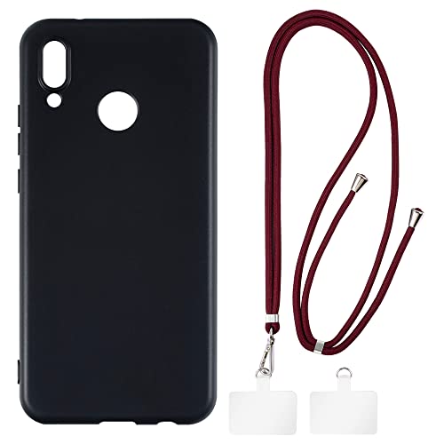 Shantime P[XƃNX{fBXgbvZbg Huawei Nova 3e Ƃ̌݊ gуJo[ƋobNt\lbNXgbv2̃pb`t(ubN + bh)