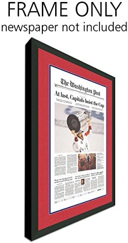 Washington Post Newspaper Frame - with Washington Capitals Colors Double Mat