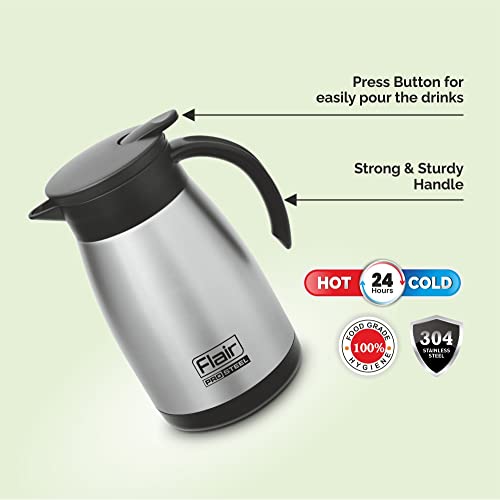 Image of Flair Cafe Vacuum Insulated Steel Kettle 750 ML (Silver)