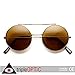 zeroUV Limited Edition Color Flip-Up Lens Round Circle Django Sunglasses (Gold Amber)