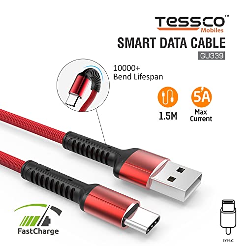 Image of (Tessco GU-339) Smart Data Cable C-Type-Red Color