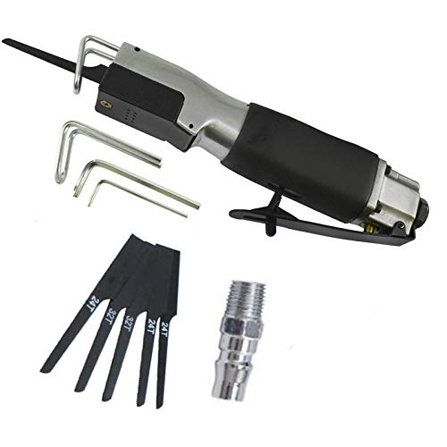 Alloy Air Body Saw Pneumatic File Reciprocating Saws Cutting Tool Hacksaw Cutting Blade Cutter Cut Off Tool with 5 pcs Saws Blade