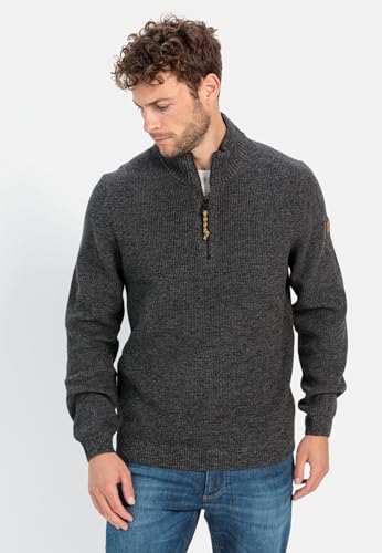camel active Herren Stricktroyer aus Baumwollmix Dunkelgrau, Menswear-XXL – Ansicht 2