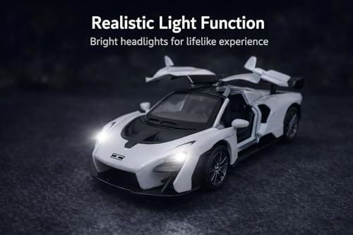 Image of Brand Conquer Defender 1:36 Diecast Model | Openable Doors, Bonnet & Boot for Kids and Collectors | Alloy Metal Car Toy | Perfect for Play & Display (Mclaren Senna Whire)