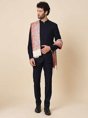 Image of Zamour Faux Pashmina Soft Jamawar Woven Jacquard Shawl for Men