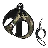 Green Camo Army Solider Camouflage Small Pet Towing Vest, Adjustable Straps, Easy to Walk, Soft and Breathable Straps, Suitable for Small Dogs and Cats, Etc