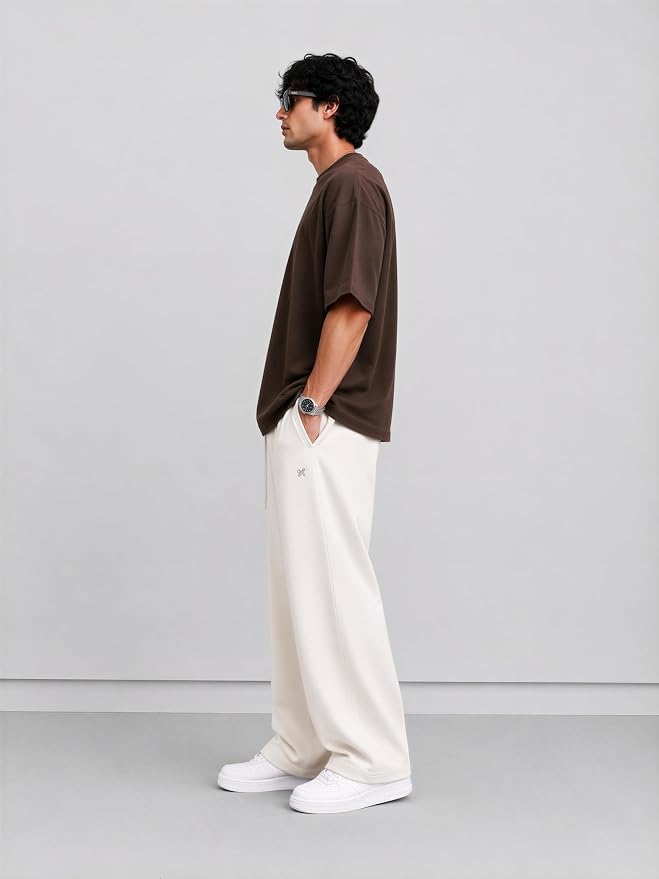 Image of Men's 240 GSM Cotton Oversized Tee - Heavyweight Bio-Washed Fabric | Premium Street Style | Super Soft, Thick & Breathable T-Shirt