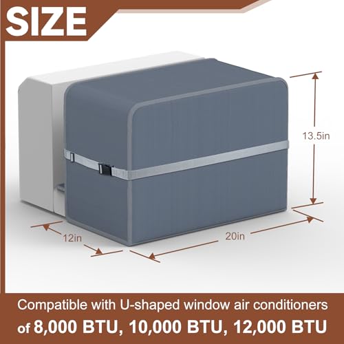 Housse de protection de climatiseur en U en polyester robuste 600D bâche grise supérieure - 3
